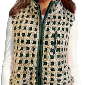 Women's Green and Cream Sweater Vest